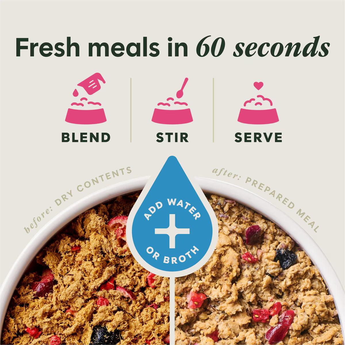 Instinct FreshDried Meal Blends Grain-Free Raw Beef & Wild Berries Blend, Freeze-Dried Dog Food