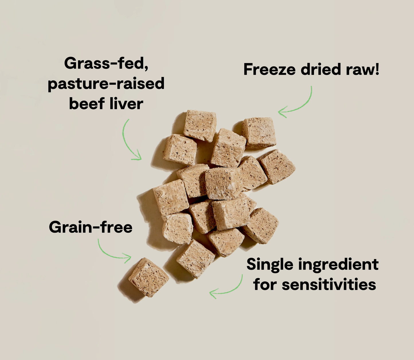 Open Farm Cubes Beef Liver Treat, Freeze Dried Raw Dog Treat, 3-oz Pouch