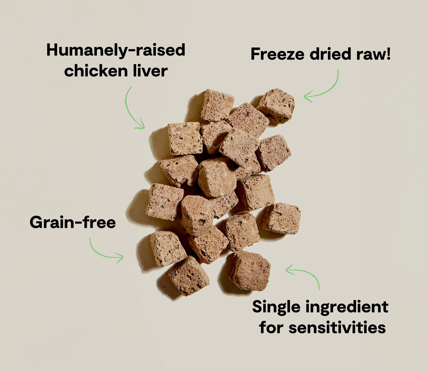 Open Farm Cubes Chicken Liver Treat, Freeze Dried Raw Dog Treat, 3-oz Pouch