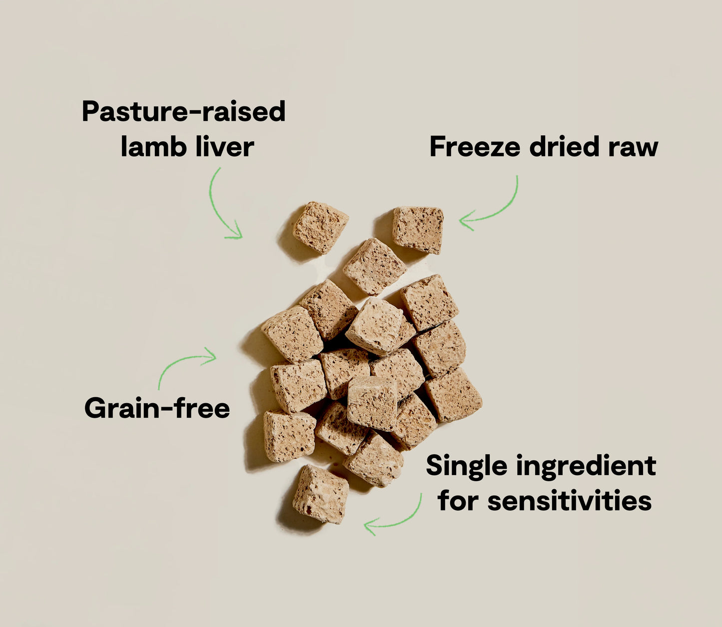 Open Farm Cubes Lamb Liver Treat, Freeze Dried Raw Dog Treat, 3-oz Pouch