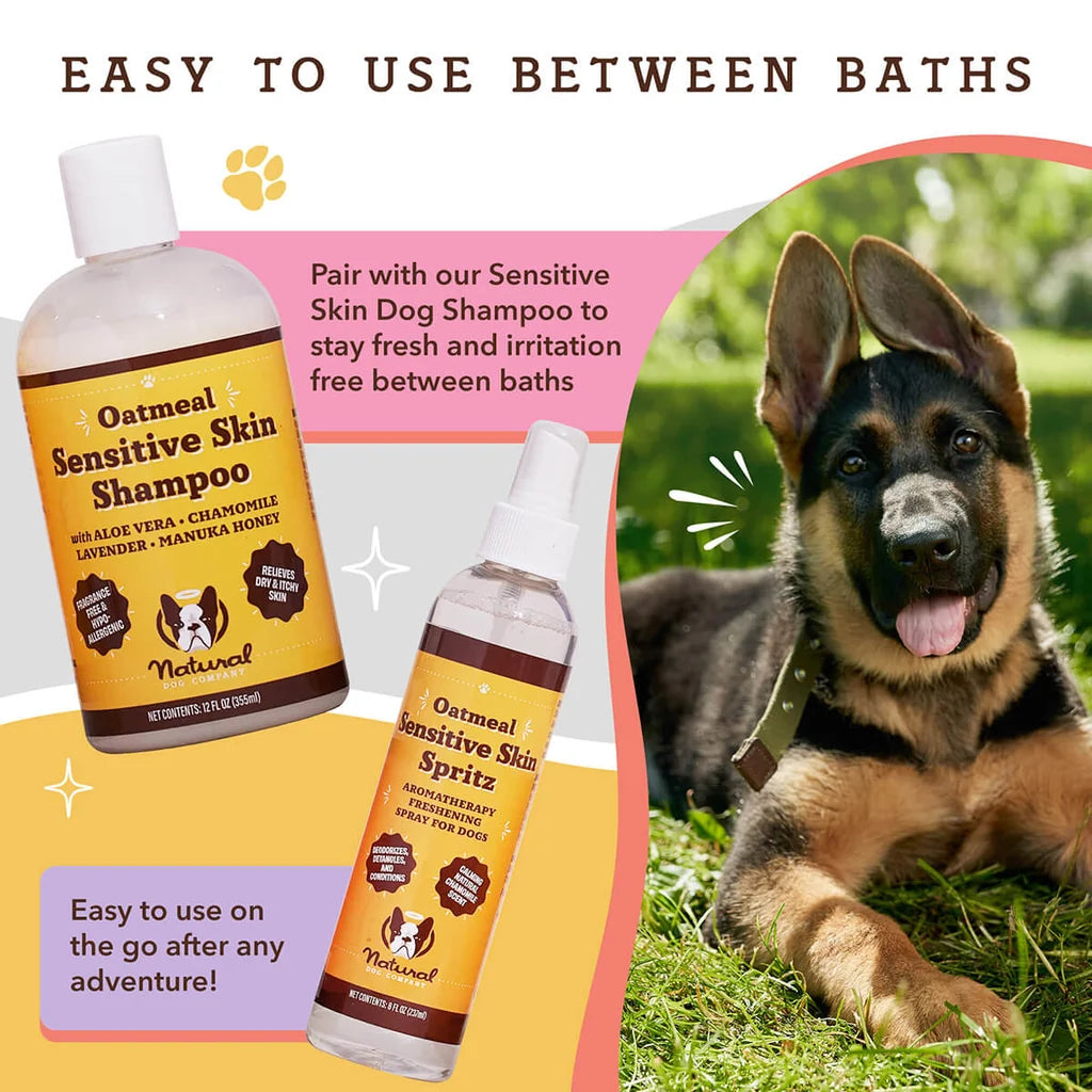 Natural Dog Company Sensitive Skin Spritz, Deodorizing Spray, 8-oz Bottle