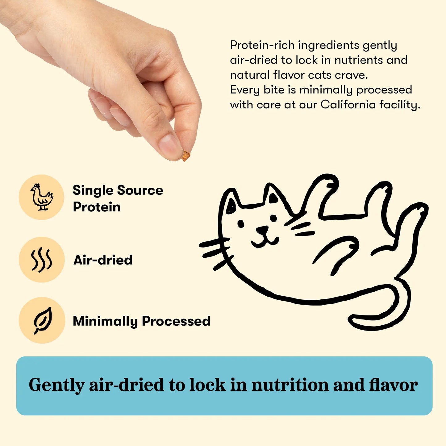 Plato Air-Dried Chicken, Cat Treat, 2.5-oz Bag