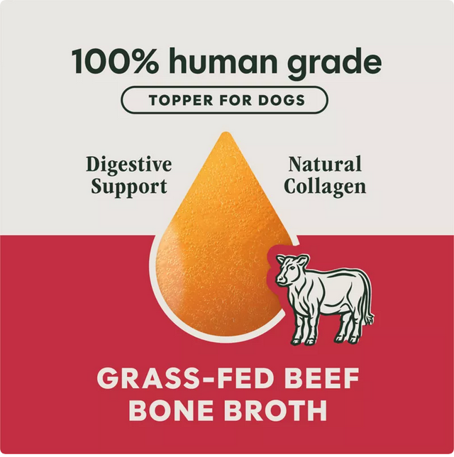 Instinct Grass-Fed Beef Bone Broth For Dogs Meal Topper, 16-oz Pouch