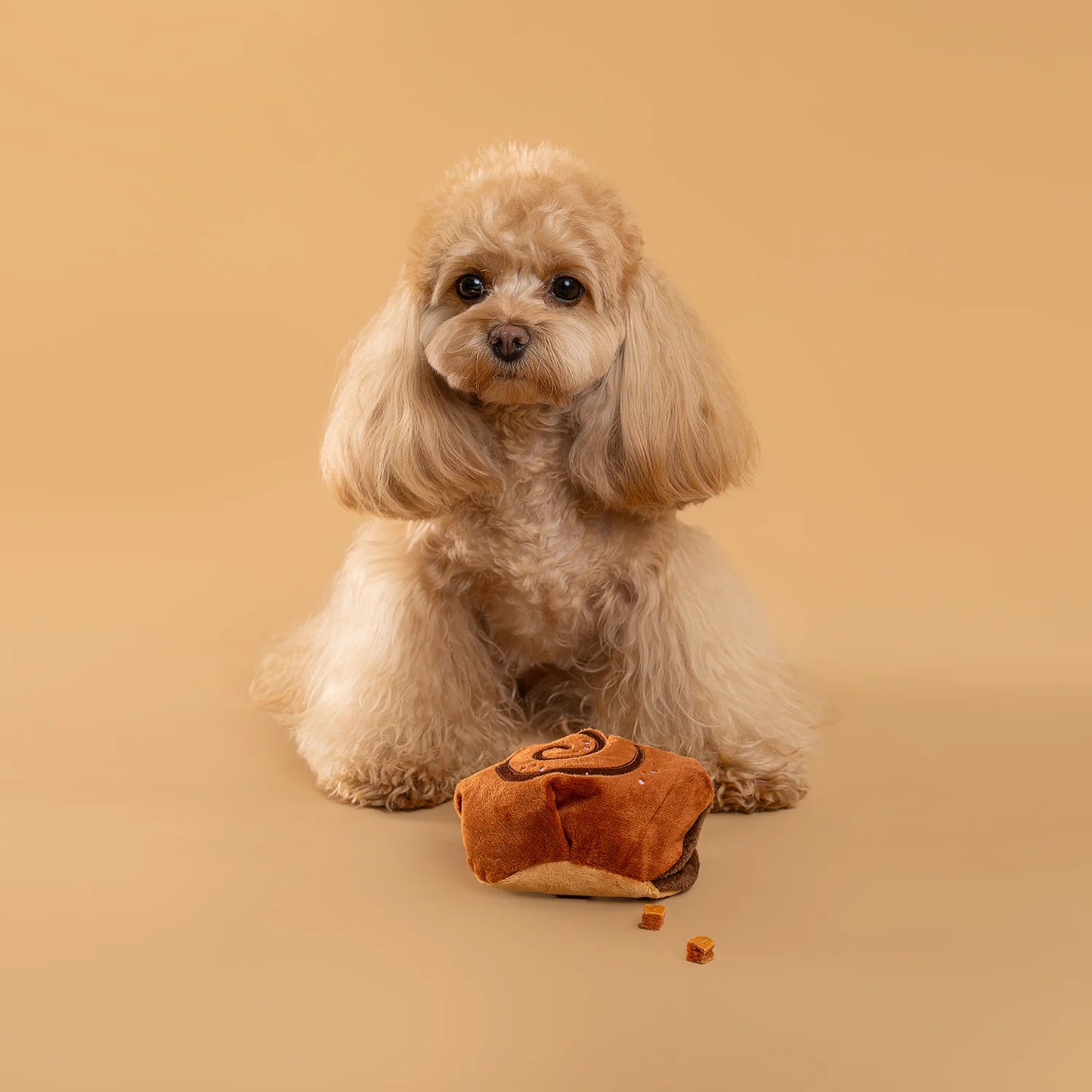 Chewffon Cinnamon Roll Squeaky Snuffle, Dog Toy