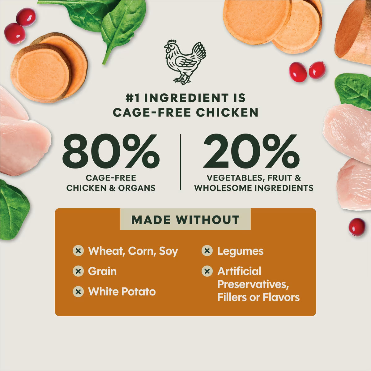 Instinct FreshDried Meal Blends Grain-Free Raw Chicken & Harvest Blend, Freeze-Dried Dog Food