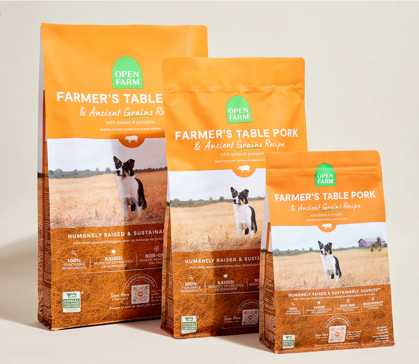 Open Farm Farmer's Table Pork & Ancient Grains Dog Kibble, Dry Dog Food, 11-lb Bag