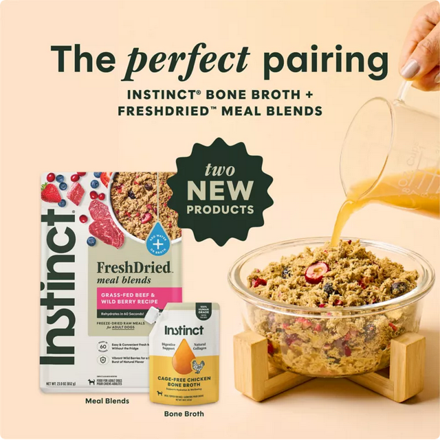 Instinct Cage-Free Chicken Bone Broth For Dogs Meal Topper, 16-oz Pouch