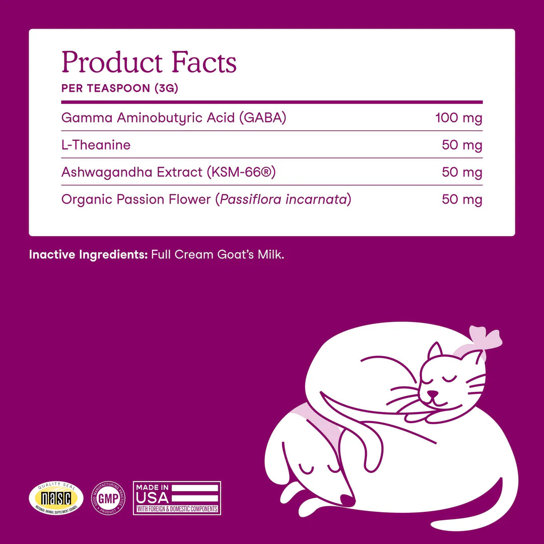 Fera Pets Calm Goat Milk Topper For Dogs and Cats, Pet Supplement, 6.34-oz