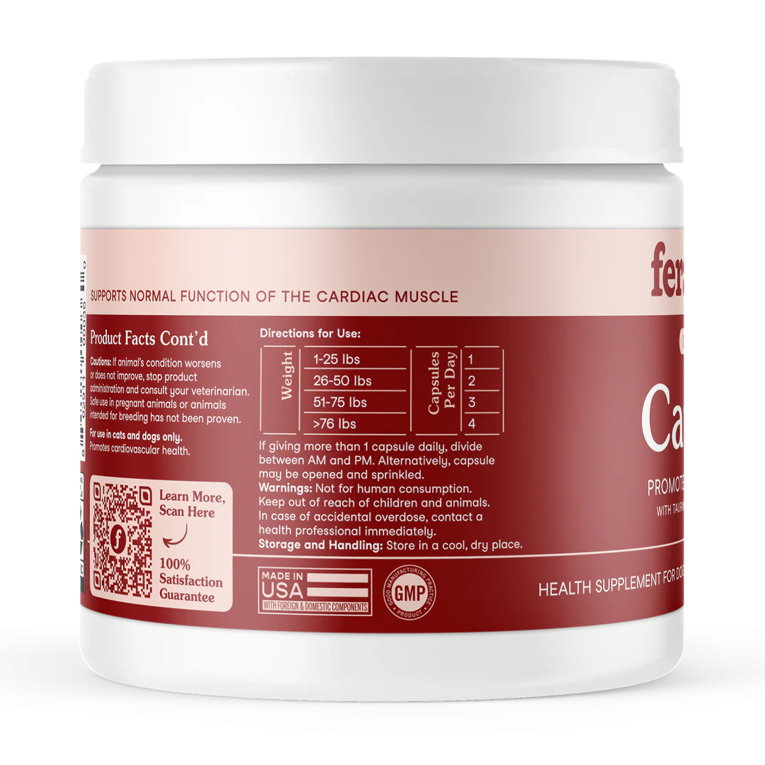Fera Pets Cardiac Support For Dogs and Cats, Pet Supplement, 60-Count