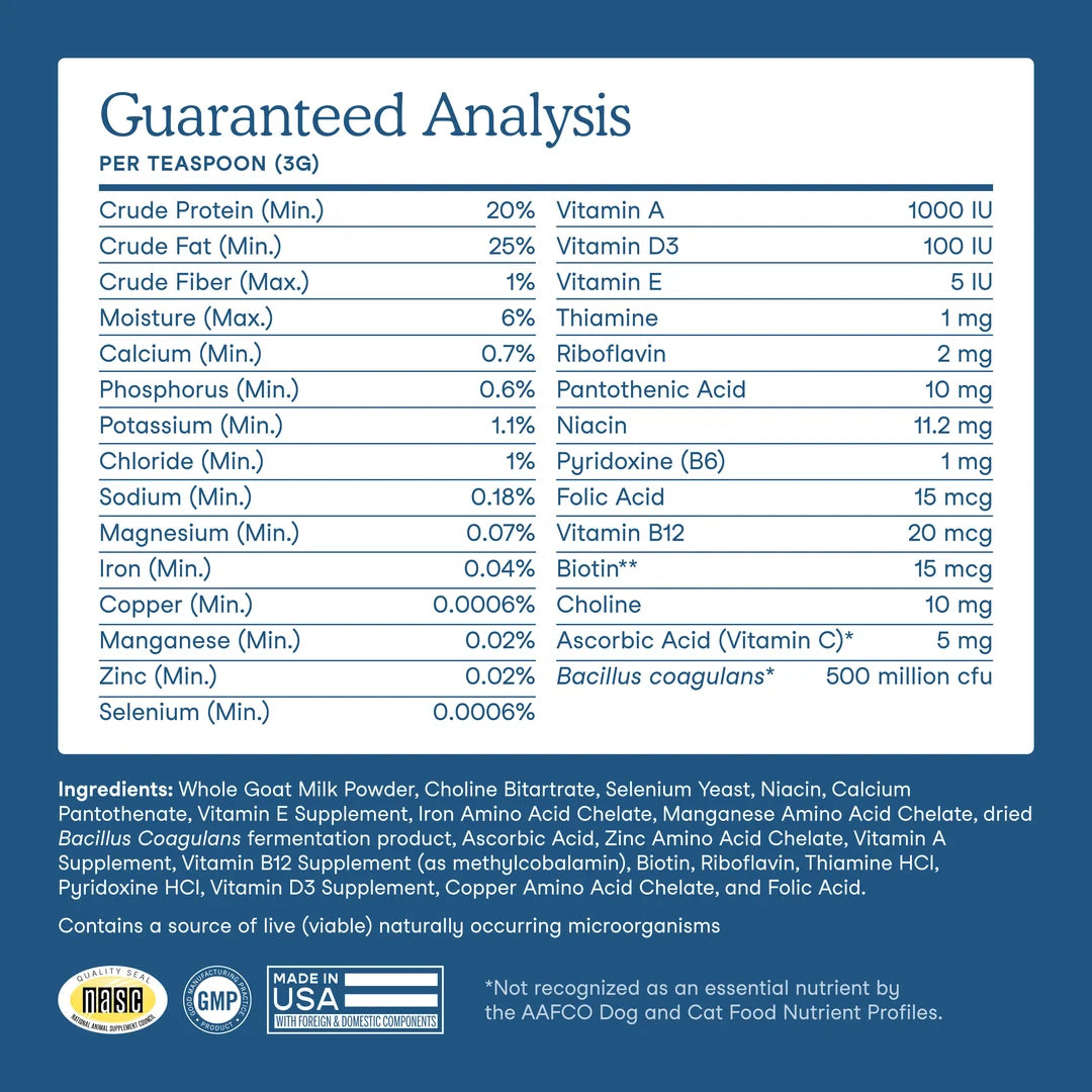 Fera Pets Multivitamin Goat Milk Topper For Dogs and Cats, Pet Supplement, 6.34-oz