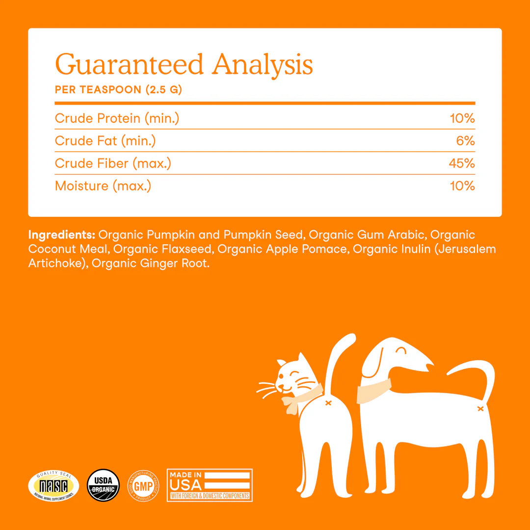 Fera Pets Pumpkin Plus Fiber Support For Dogs and Cats, Pet Supplement, 8-oz