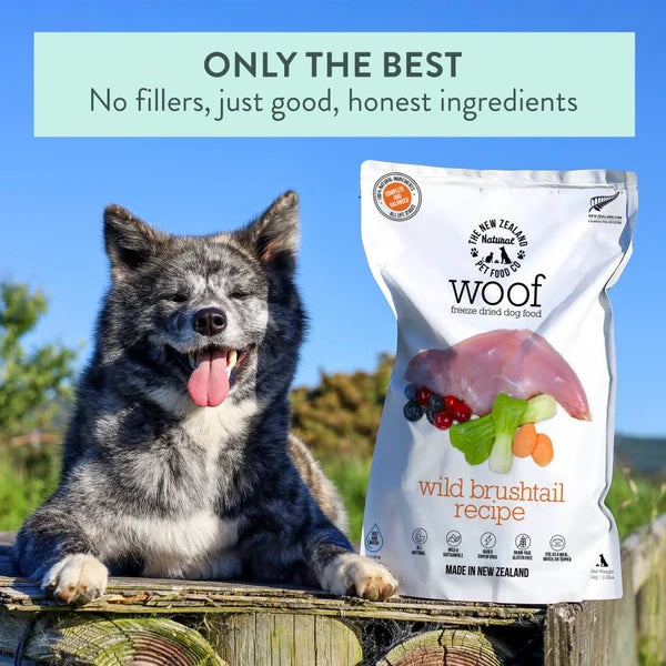 The New Zealand Natural Pet Food Co Woof Wild Brushtail Recipe, Freeze-Dried Dog Food, 9.9-oz Bag