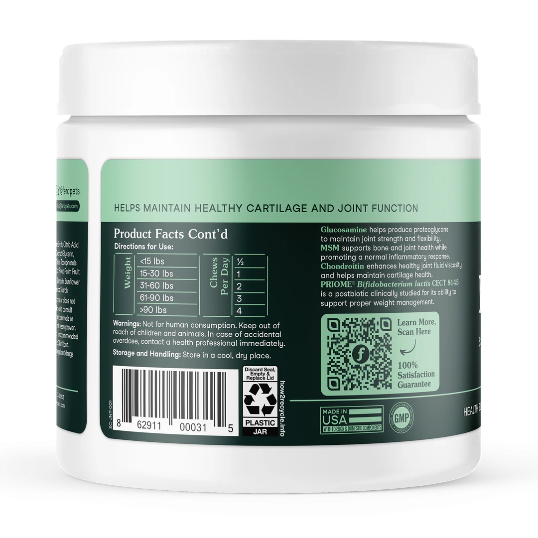 Fera Pets Hip + Joint Support Chews For Dogs, Pet Supplement