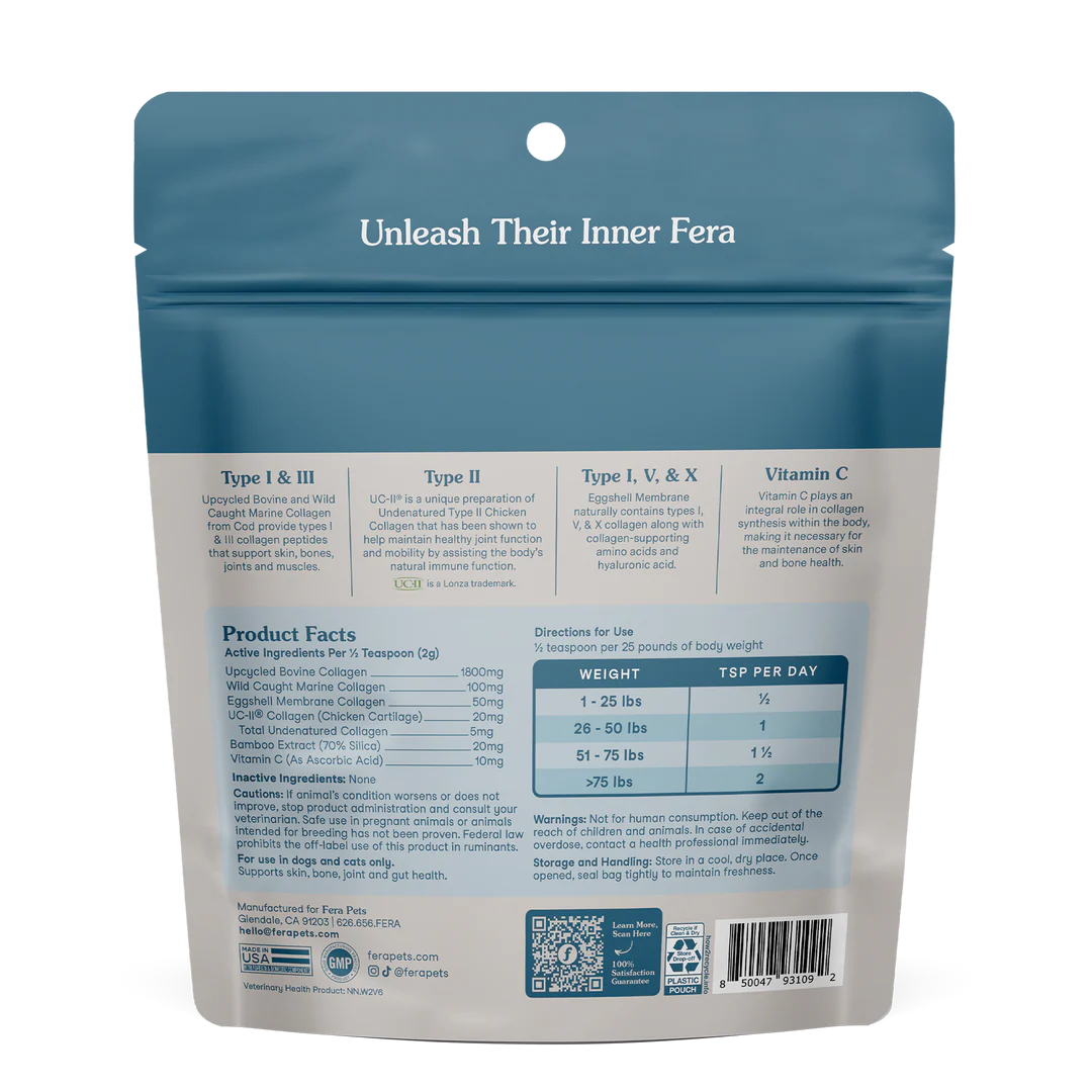 Fera Pets Collagen Plus Topper For Dogs and Cats, Pet Supplement, 4.23-oz