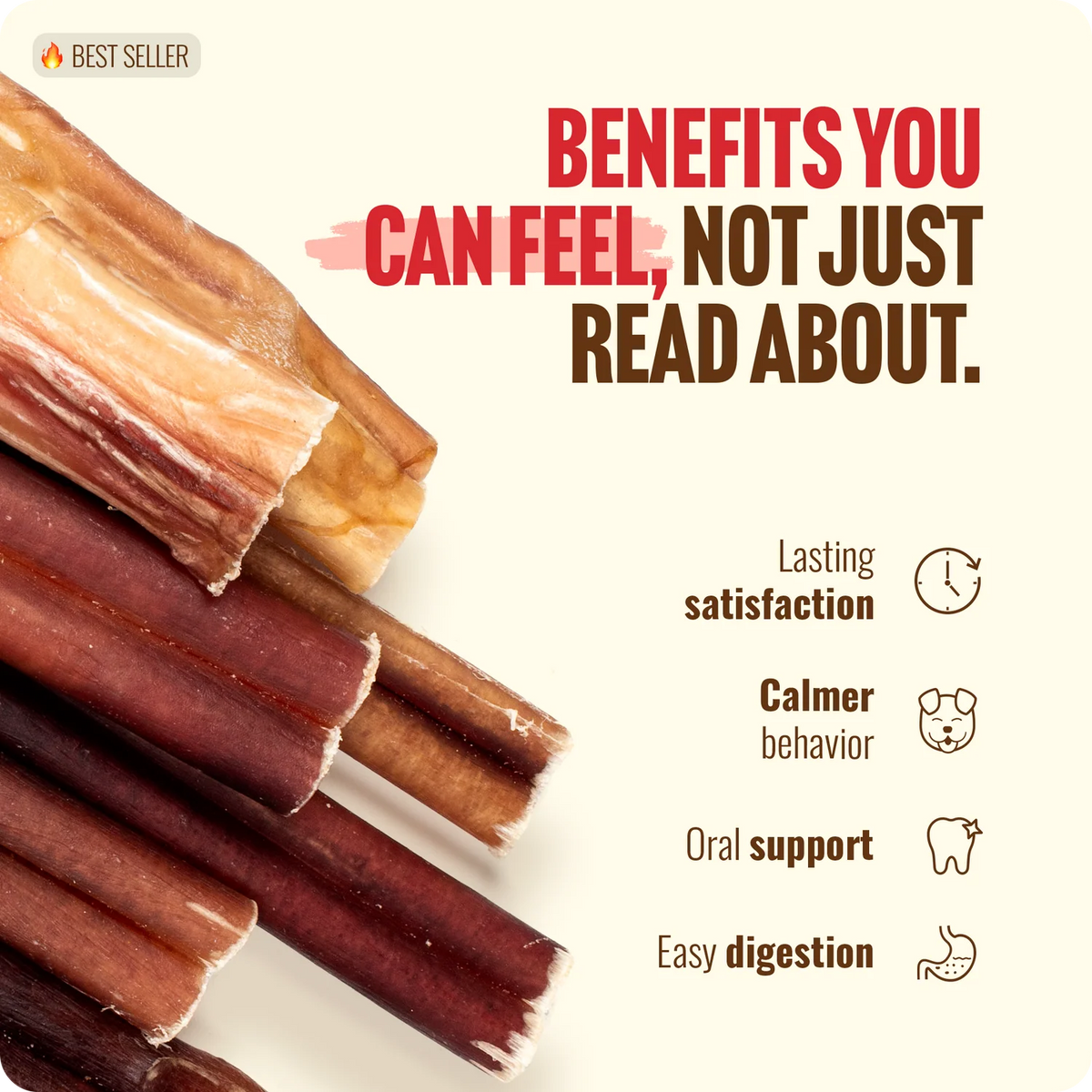 Natural Farm Odor Free Bully Stick Bites, Dog Chews, 8-oz