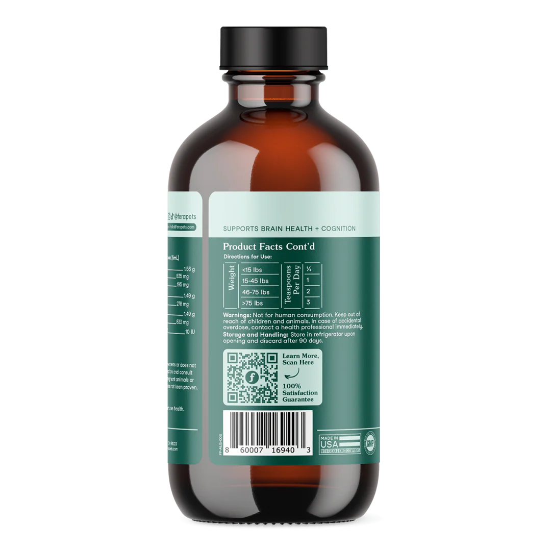 Fera Pets Algae Oil Omega-3, 6, 9 For Dogs and Cats, Pet Supplement, 8-oz