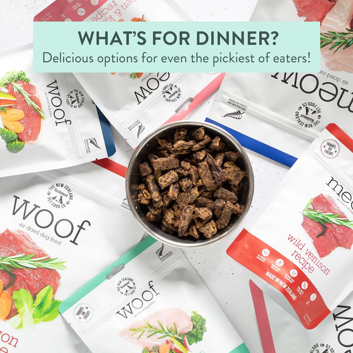 The New Zealand Natural Pet Food Co Meow Beef & Hoki Recipe, Air-Dried Cat Food, 26.5-oz Bag