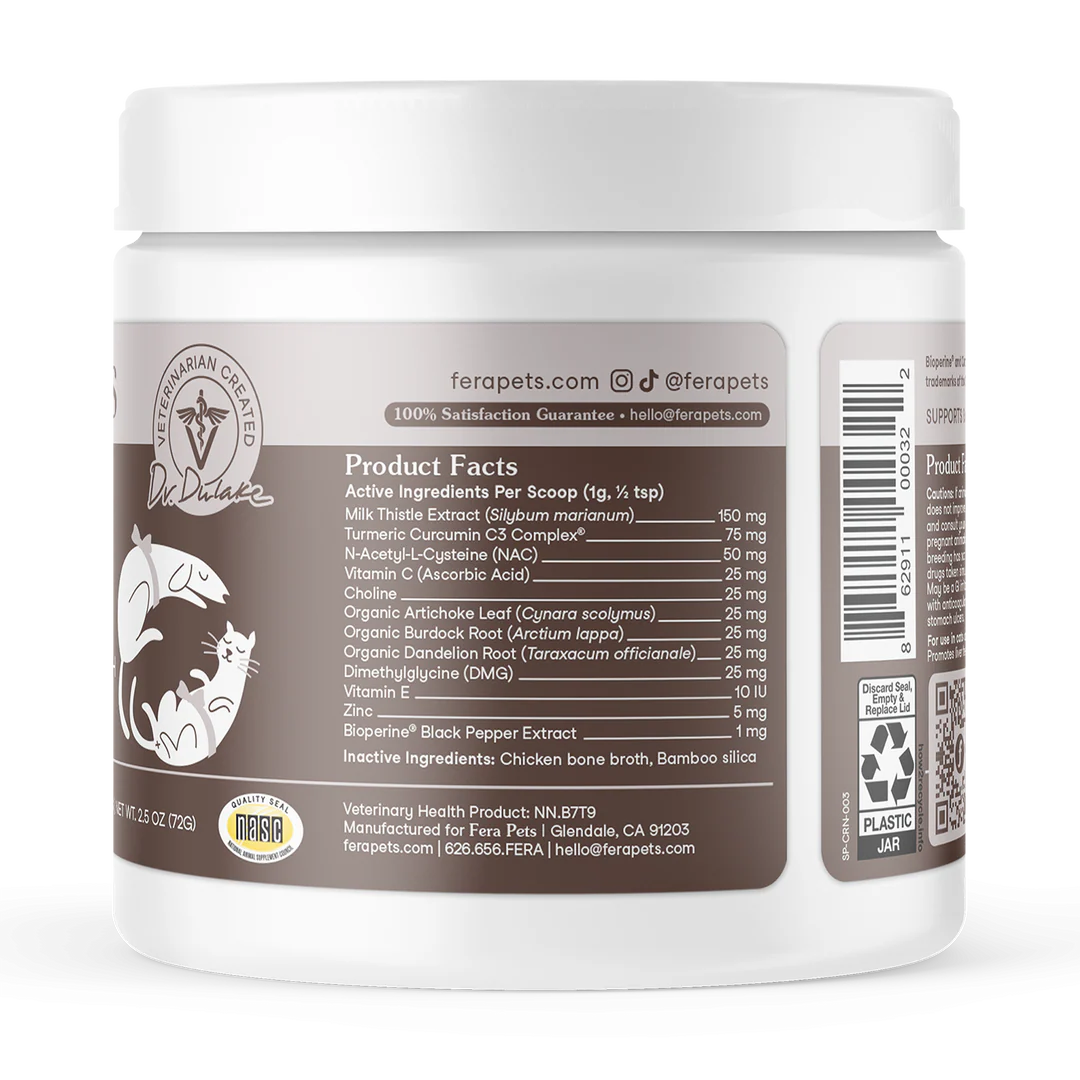 Fera Pets Liver Support For Dogs and Cats, Pet Supplement, 2.5-oz