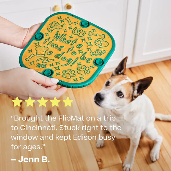 Woof FlipMat, Licking Mat/Slow Feeder For Pets