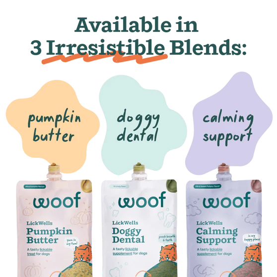 Woof Dog Calming Support Lickwells, Dog Supplement, 12-oz Pouch