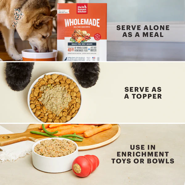 The Honest Kitchen Wholemade Whole Grain Beef & Oat, Dehydrated Dog Food, 1.5-oz Pouch