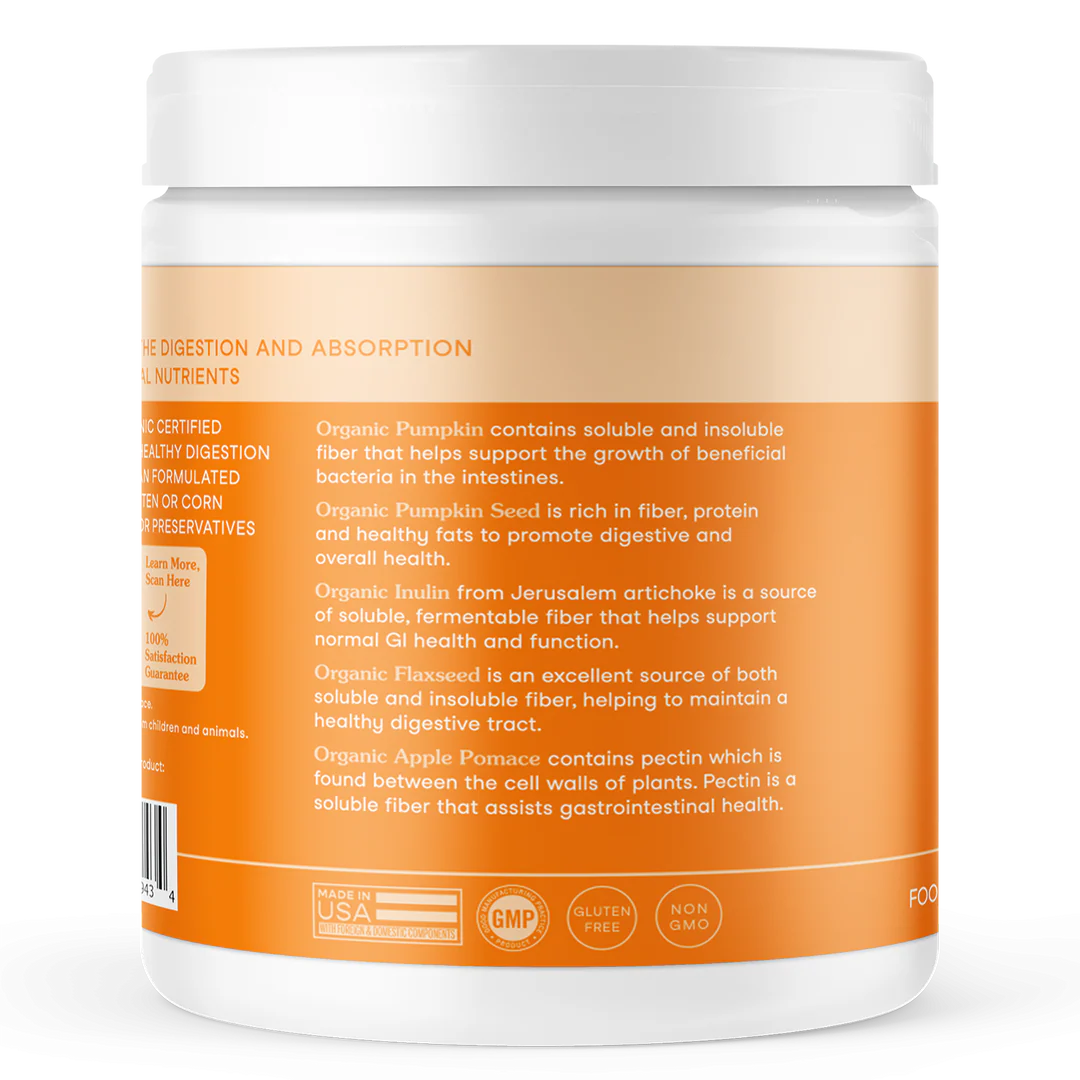 Fera Pets Pumpkin Plus Fiber Support For Dogs and Cats, Pet Supplement, 8-oz