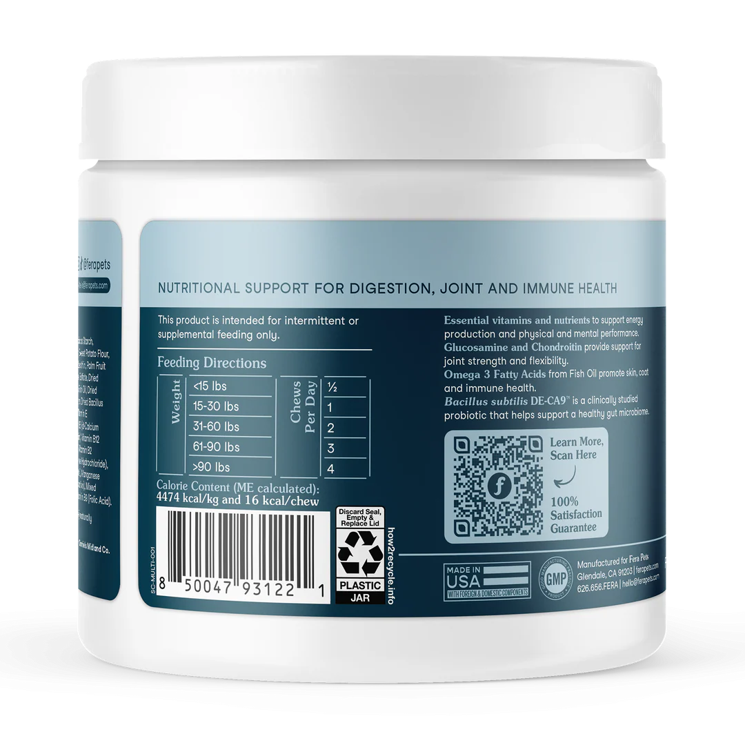 Fera Pets Multivitamin Soft Chews For Dogs, Pet Supplement