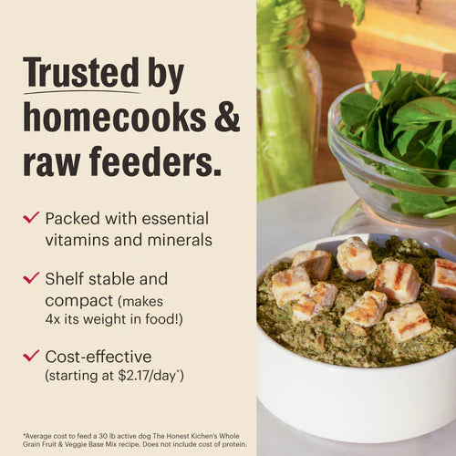The Honest Kitchen Wholemade Grain Free Fruit & Veggie Base Mix, Dehydrated Dog Food
