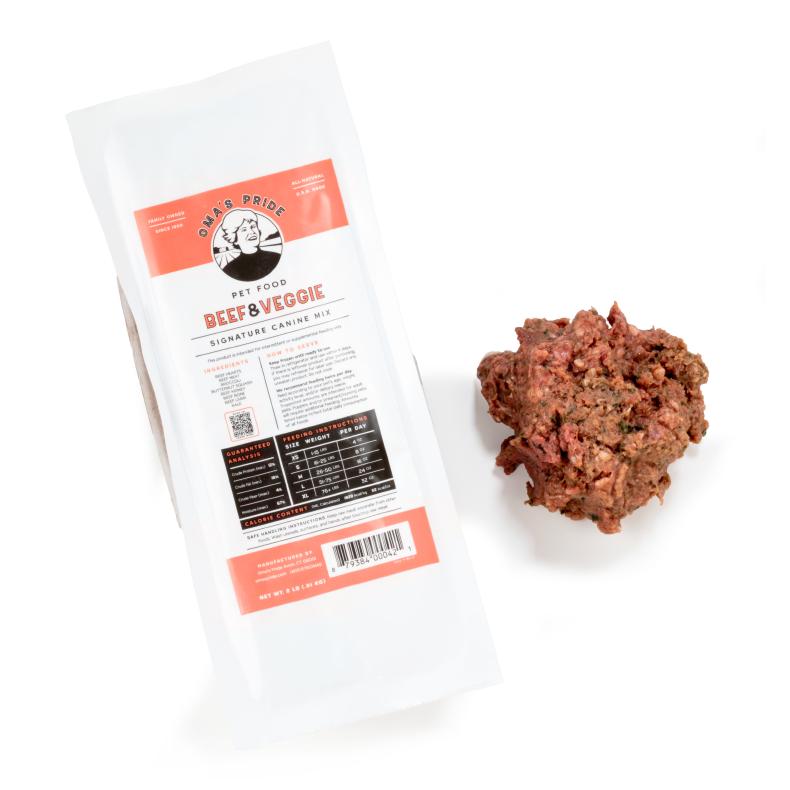 Oma's Pride Dog Beef Signature Mix, Frozen Raw Dog Food Supplement