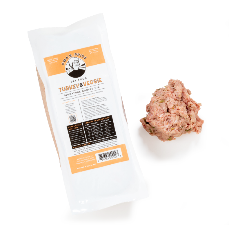 Oma's Pride Dog Turkey Signature Mix, Frozen Raw Dog Food Supplement