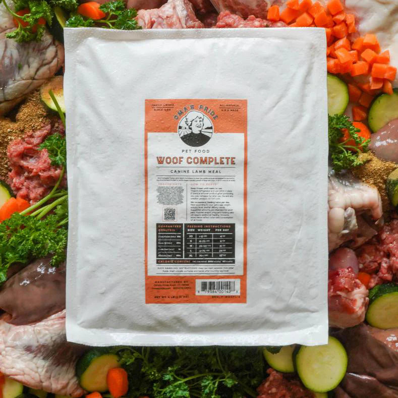 Oma's Pride Woof Complete Dog Lamb Recipe, Frozen Raw Dog Food