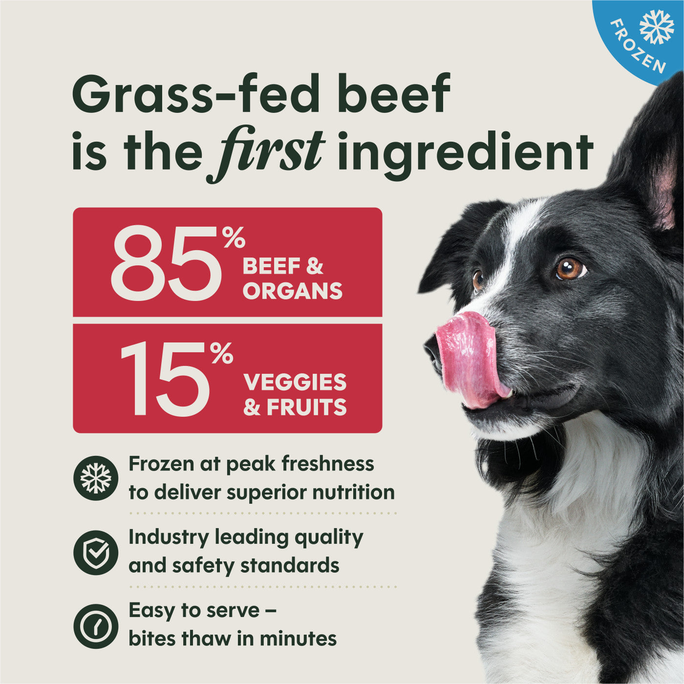 Instinct FreshRaw Bites Grass-Fed Beef Recipe, Frozen Raw Dog Food