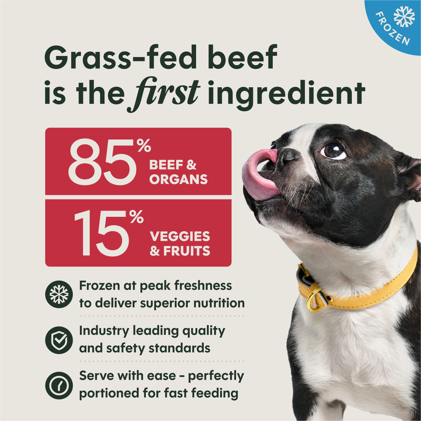Instinct FreshRaw Patties Grass-Fed Beef Recipe Frozen Raw Dog Food, 6-lb Bag