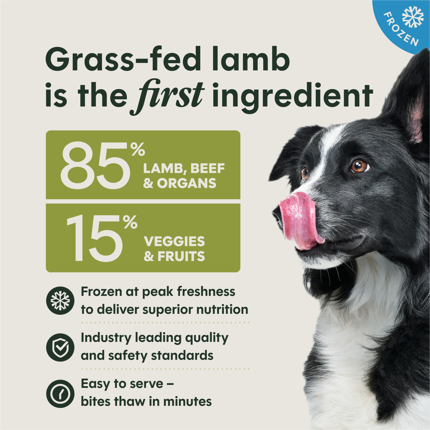 Instinct FreshRaw Bites Grass-Fed Lamb Recipe, Frozen Raw Dog Food, 2.7-lb Bag
