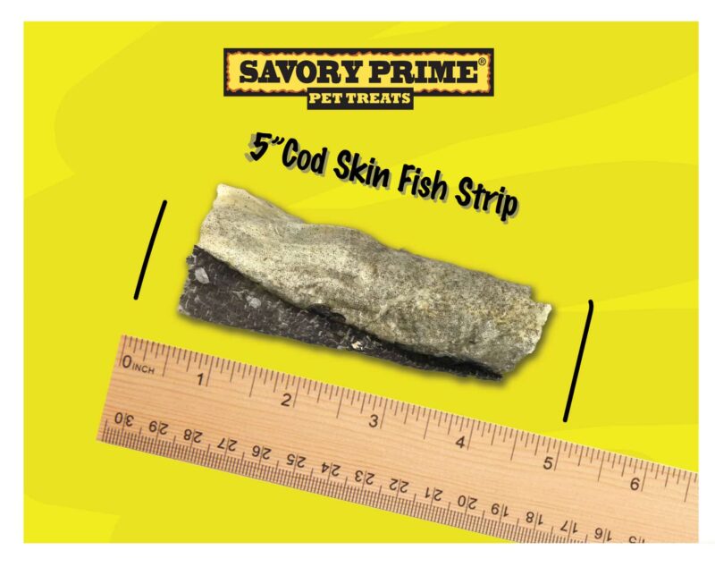 Savory Prime Cod Skin Fish Strips , Dog Treats