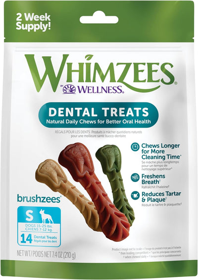 Whimzees Small Brushzees 7.4-oz, 14-Count, Dog Treat