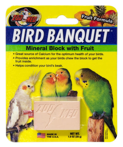 Zoo Med Bird Banquet Mineral Block With Fruit, Bird Supplement
