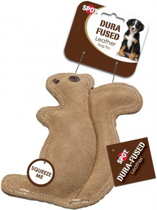 Spot Dura-Fused Small Leather Squirrel, Dog Toy