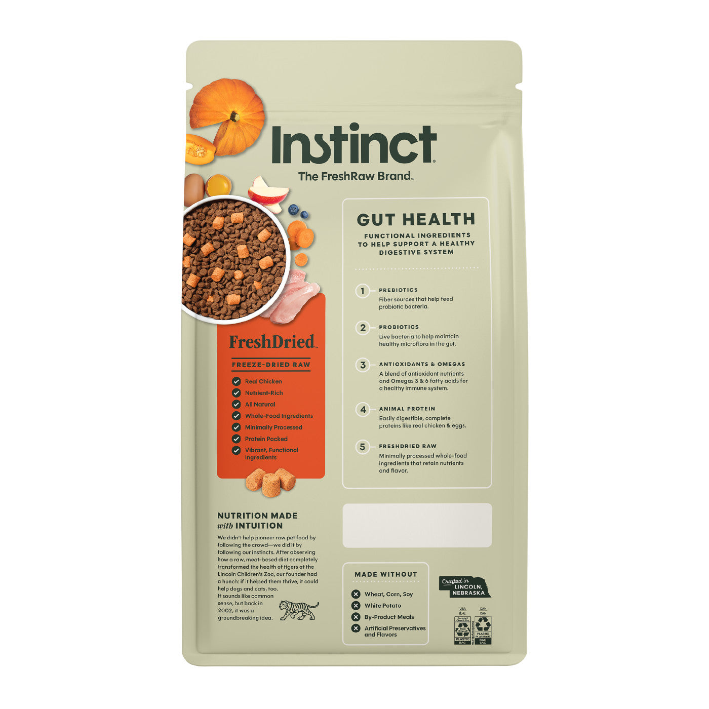 Instinct Raw Boost Gut Health With Chicken, Dry Dog Food, 3.5-lb Bag
