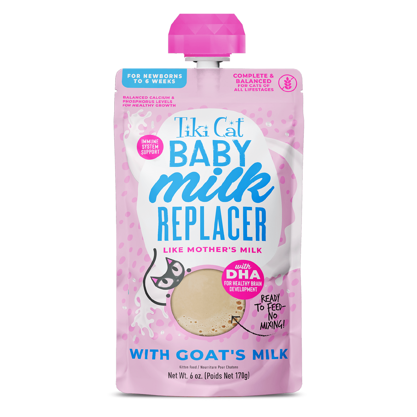 Tiki CatBaby Milk Replacer With Goat’s Milk, 6-oz Pouch