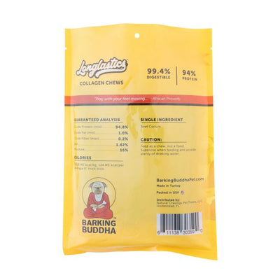 Barking Buddha Longlastics™ Thick Collagen Stick 6-inch, 10-Pack, Dog Chew