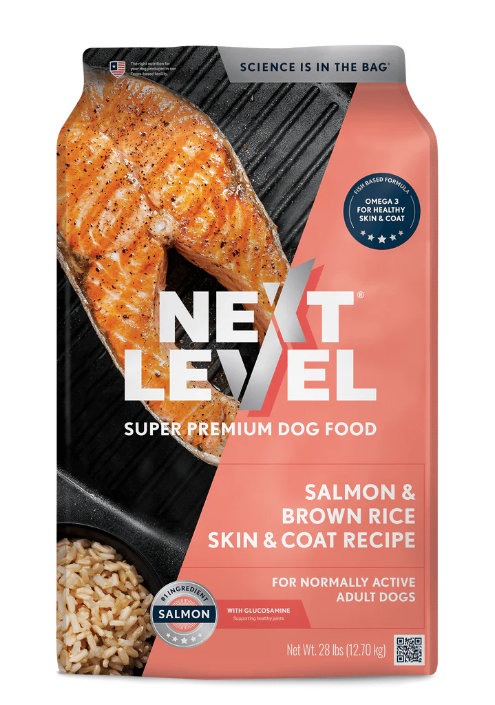 Next Level Salmon & Brown Rice Skin & Coat Recipe, Dry Dog Food, 28-lb Bag
