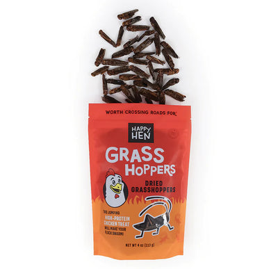 Happy Hen Treats Dried Grass Hoppers 4-oz, Poultry Treat