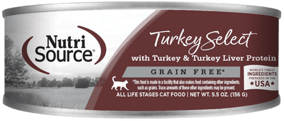 NutriSource® Turkey Select, Wet Cat Food, 5.5oz Case of 12