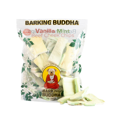 Barking Buddha Vanilla Mint Beef Cheek™ Chips 1-lb, Dog Treat