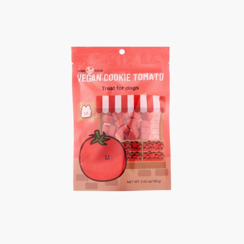 High Four Vegan Cookie for Dogs – Tomato, Dog Treat, 3.53-oz Bag