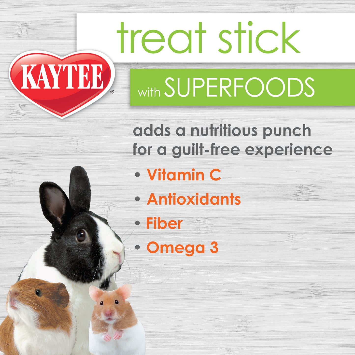 Kaytee Superfood Treat Stick With Superfoods Spinach & Kale 5.5-oz, Small Animal Treat