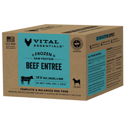 Vital Essentials Beef Patties Entree, Frozen-Raw Dog Food