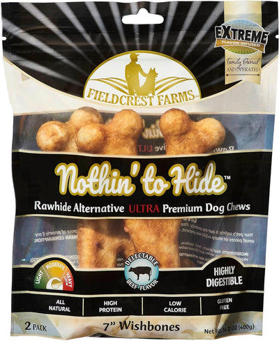 Fieldcrest Farms Nothin To Hide 7-Inch Ultra Wishbone Beef, Dog Chew