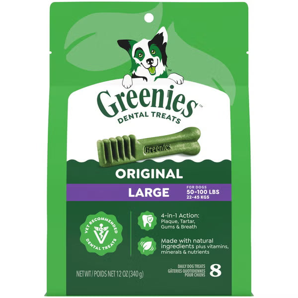 GREENIES Large Original Natural Dog Dental Care Chews Oral Health Dog Treats